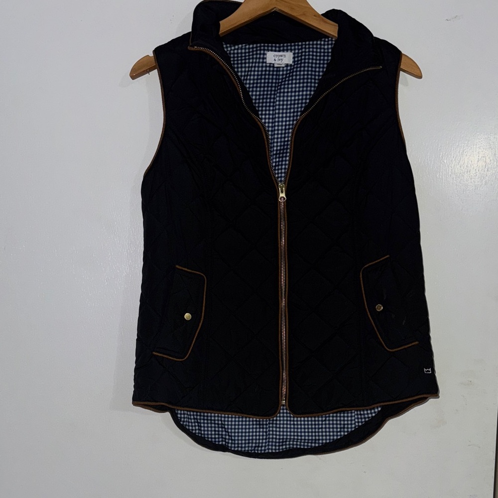 Crown & Ivy Blue Checkered Fabric